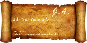 Jóna Adeodát névjegykártya